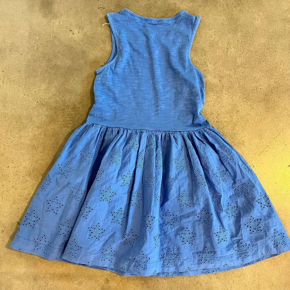 Boden blue cotton casual dress girls size 9 10